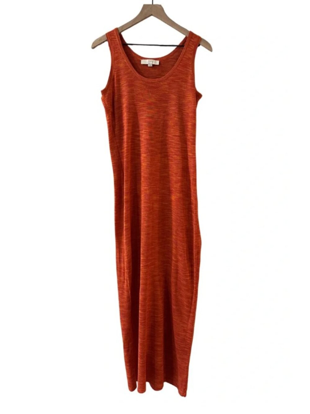 Loft Sleeveless Knit Orange Maxi Sweater Tank Dress - Size M